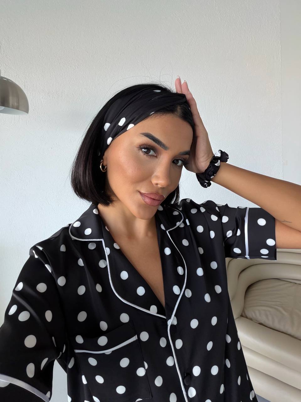 Polka Dot Pajama-Black