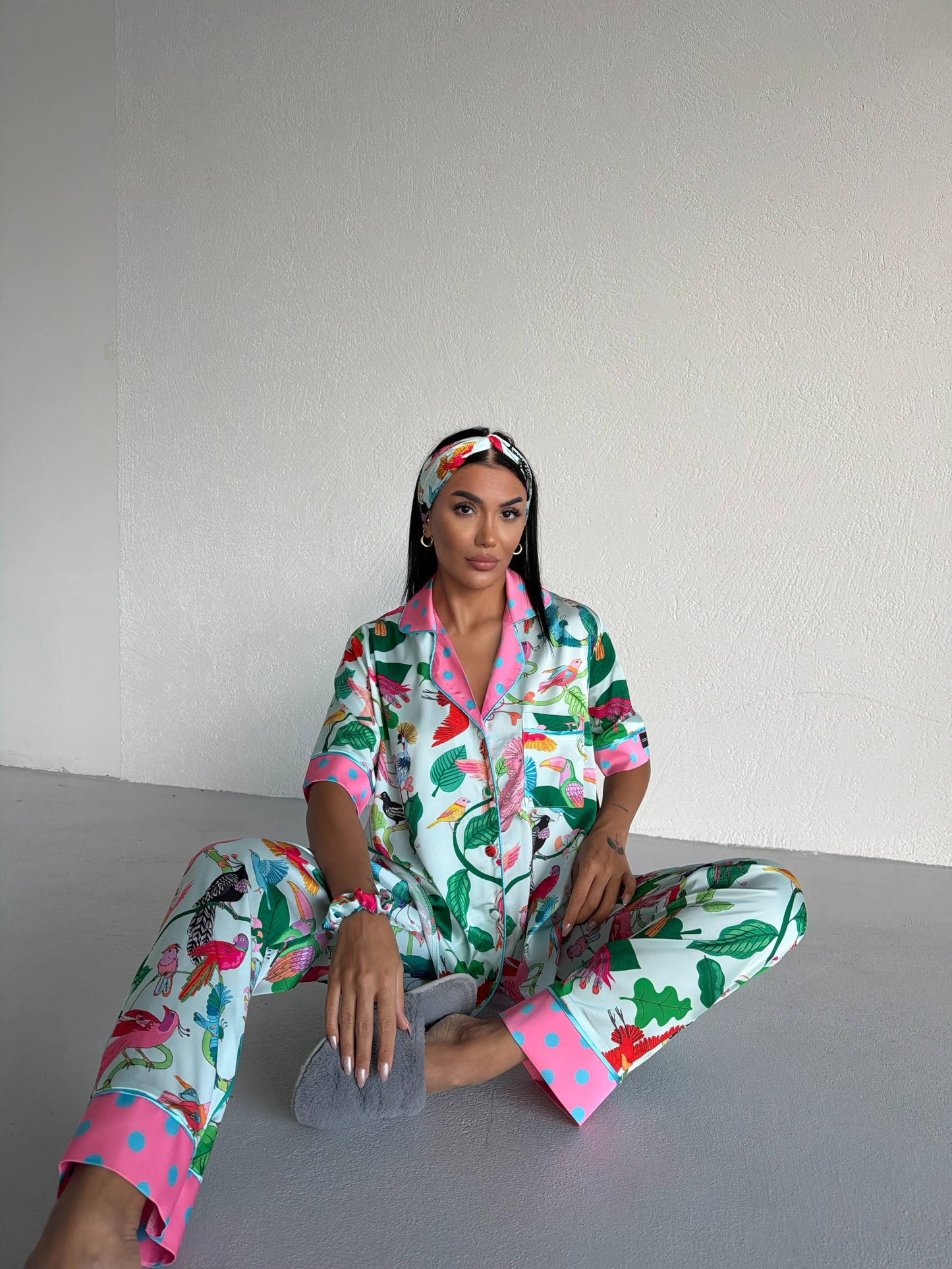 Pants Satin Pajama- Tropical