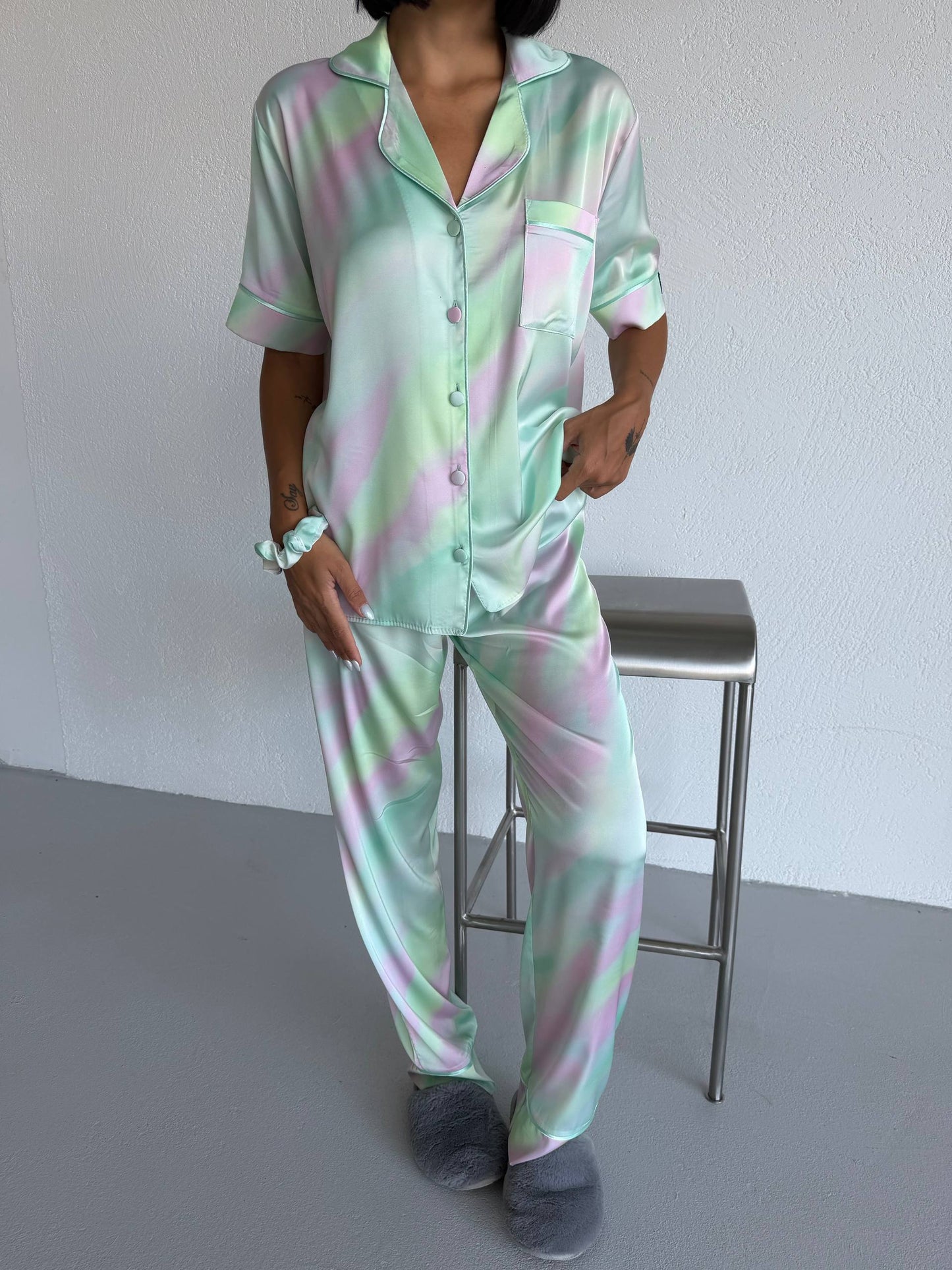 Tie Dye Candy Pajama -Green