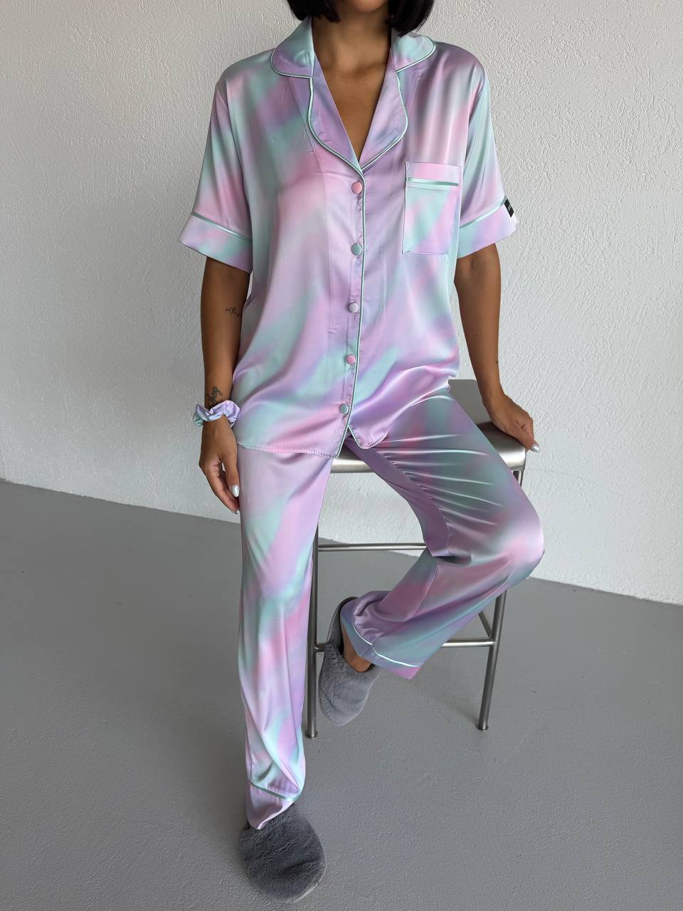 Tie Dye Candy Pajama-Purple Blue