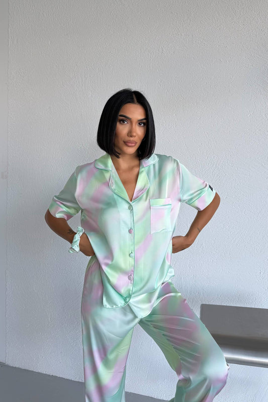 Tie Dye Candy Pajama -Green