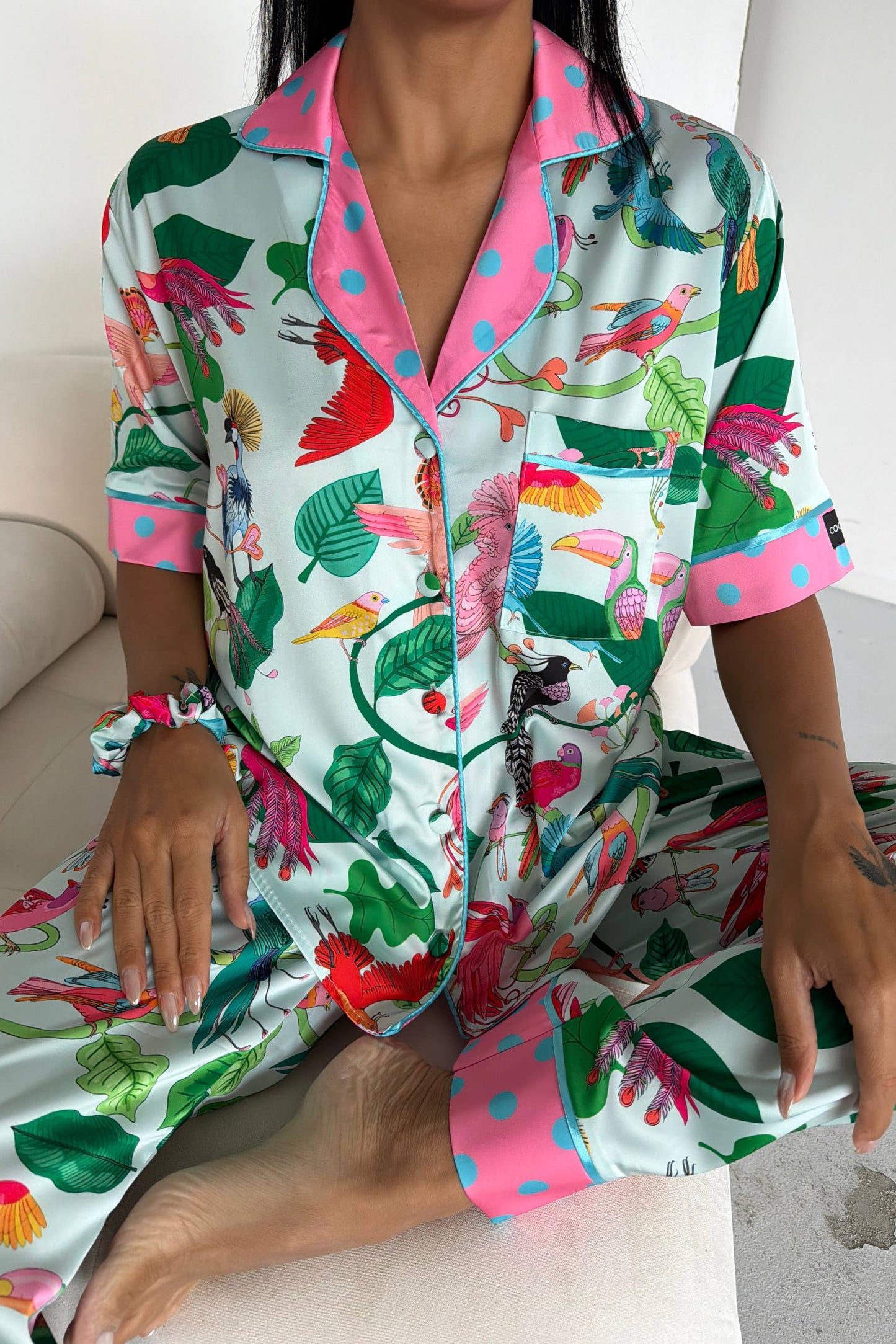 Pants Satin Pajama- Tropical